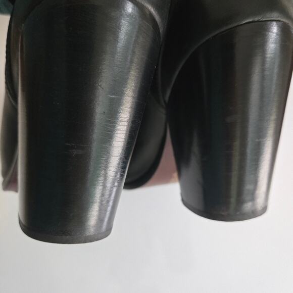 Rag & Bone "Kenny" Ankle Wrap Black Leather Shootie Heeled Mule Bootie Slides - Picture 5 of 9